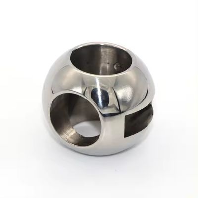 DN150-DN300 válvula de bola de plata de acero inoxidable de tres vías con resistencia a altas temperaturas y superficie pulida en espejo
