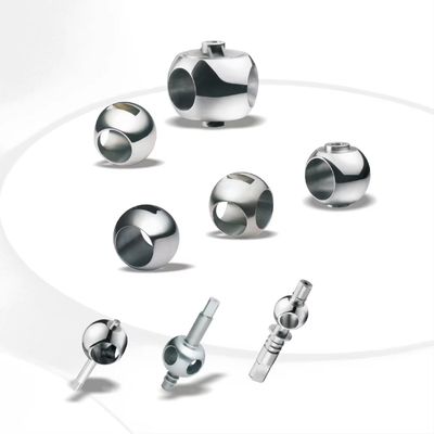 Diseño único de mini válvula de bola para válvulas piezas de repuesto en 201/304/316L material de acero inoxidable plata